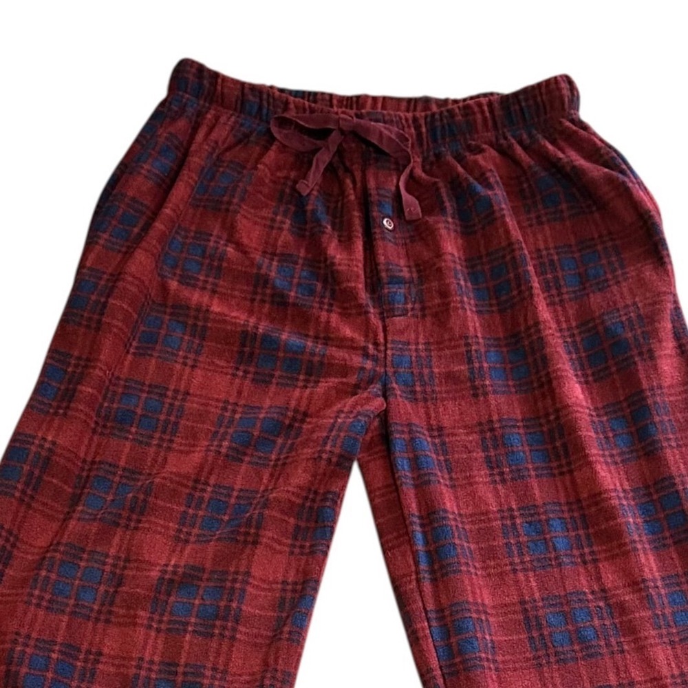 Stillwater Supply Co Pajama Pants Mens 2XL Burgundy Flannel Plaid Loungewear - Picture 3 of 4